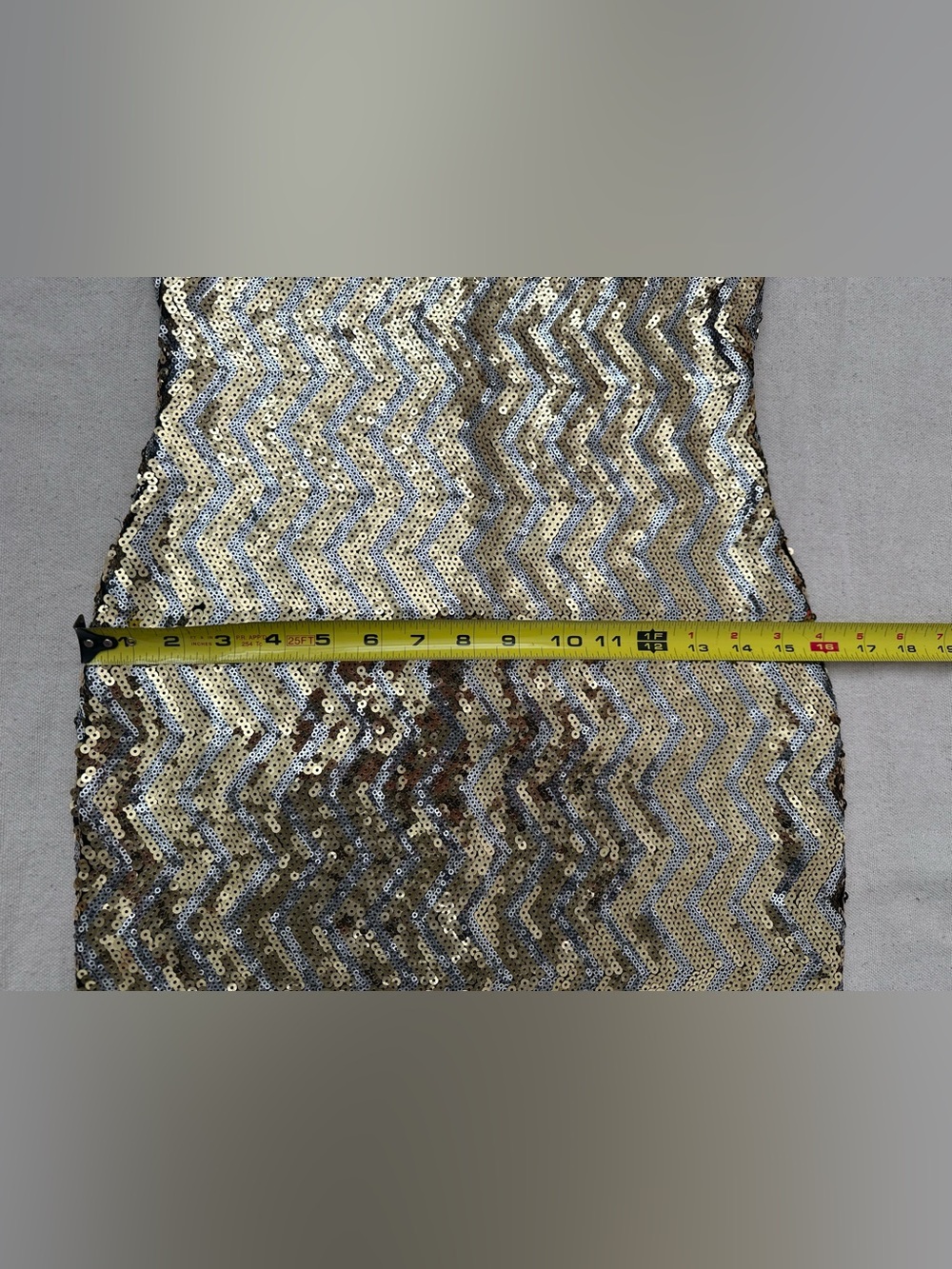 Bebe Addiction Metallic Sequin Chevron Mini Party Dress Medium Glam GlitzBodycon - Picture 8 of 14